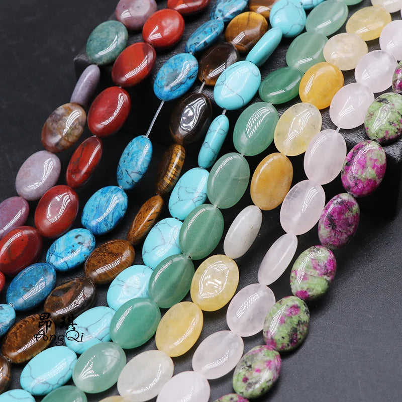 13x18mm Oval Shape Natural Agate Quartz Stone Beads Polished Loose Natural Gemstone Egg Oval Shaped Beads