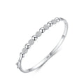 Light Luxury Simple High-end Wrist Jewelry Bracelet S925 Sterling Silver Rhodium Plated Zircon Little Ball Bangle