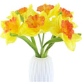 6 Pcs Artificial Daffodils Flowers Spring Silk Daffodils Yellow Narcissus Flowers PU Flower Arrangement for Home Wedding Decor