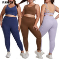 PASUXI 2025 Women's Gym Fitness Set Breathable Sports Bra High Waist Elastic Workout Leggings Quick Dry Yoga Set Plus Size