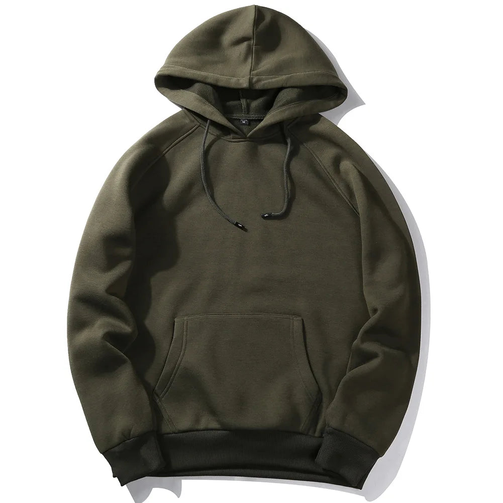 Hot Sale Pattern Solid Men's Pullover Hoodie Windproof and Anti-Shrink Plus Size Custom Logo Sweatshirt Knitted Blank Hoodie