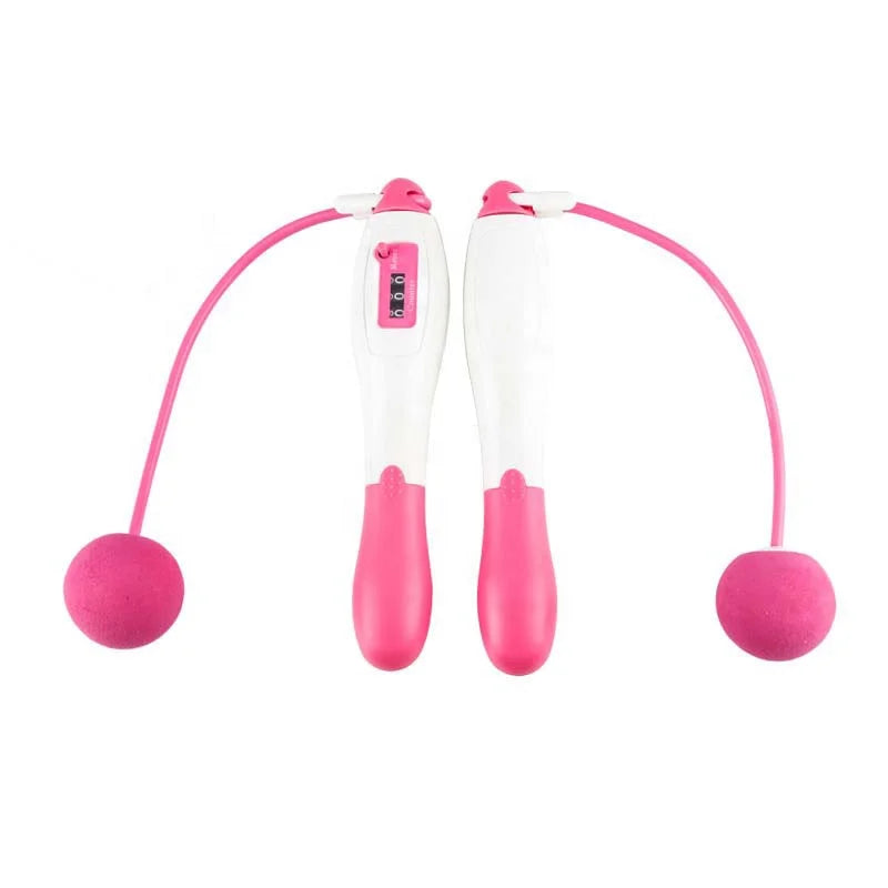 Yellow Pink PVC Professional FITNESS Anti Slip Adjustable Plastic Handle Bearing Counter Skip Jump Rope With Custom Logo