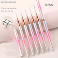 7/9/12/15/20mm Customized Hair Synthetic Liner Brush Nail Art Extra Fine Nail Art Pink Ultra Thin Liner Nail Brushes