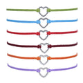 Zooying Pure Hand-woven Simple Wax Wire Material Alloy Heart-shaped Friendship Hand Rope