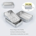 Custom Embossed Logo Rectangle Draining Water Soap Tin Box for Soap Bar No Rust Aluminum Soap Case 11.3*7.8*4.4cm