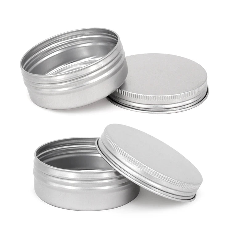 60g Aluminum Round Candle Tin Lip Balm Custom logo Tin  Box Packaging Containers Metal Aluminum Jar Tin Screw Black Red Rose