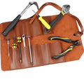 Portable PU Leather Tool Roll-Up Pouch Organizer for Wrench Chisel Woodworking Tools