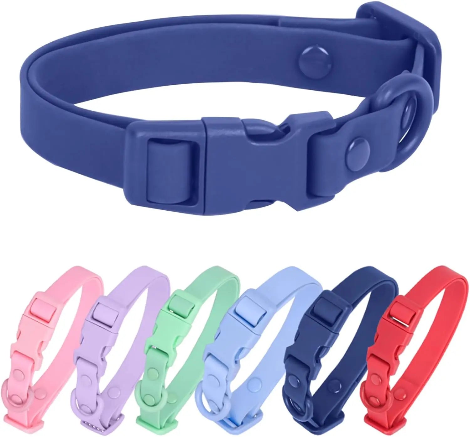 Personalized Adjustable PVC Pet Collars for Dogs and Cats