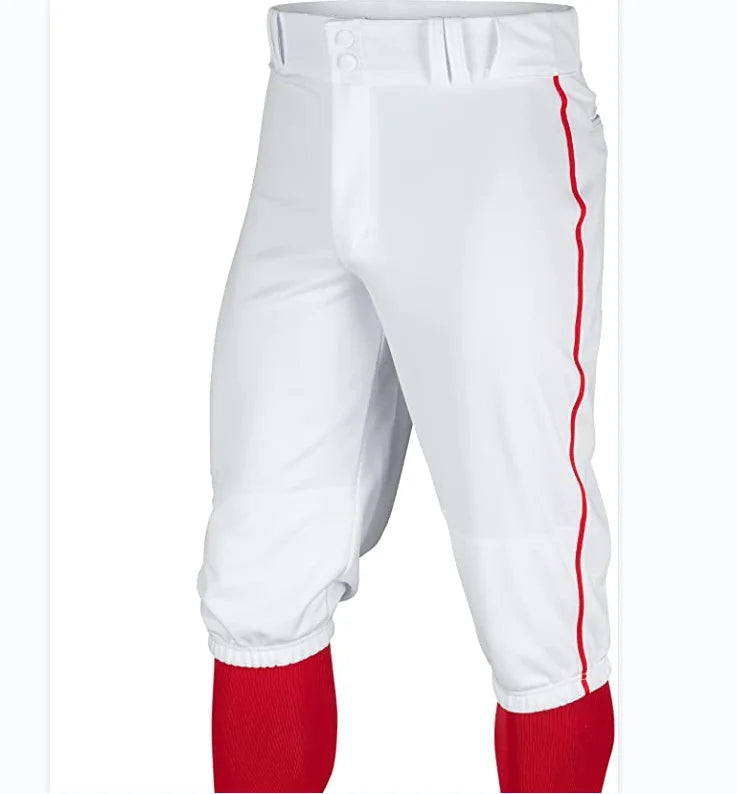 Wholesale Custom Logo Cropped Baseball Pants Breathable Unisex Sportswear Plus Size Anti-Bacterial Printed Sublimated Uniform