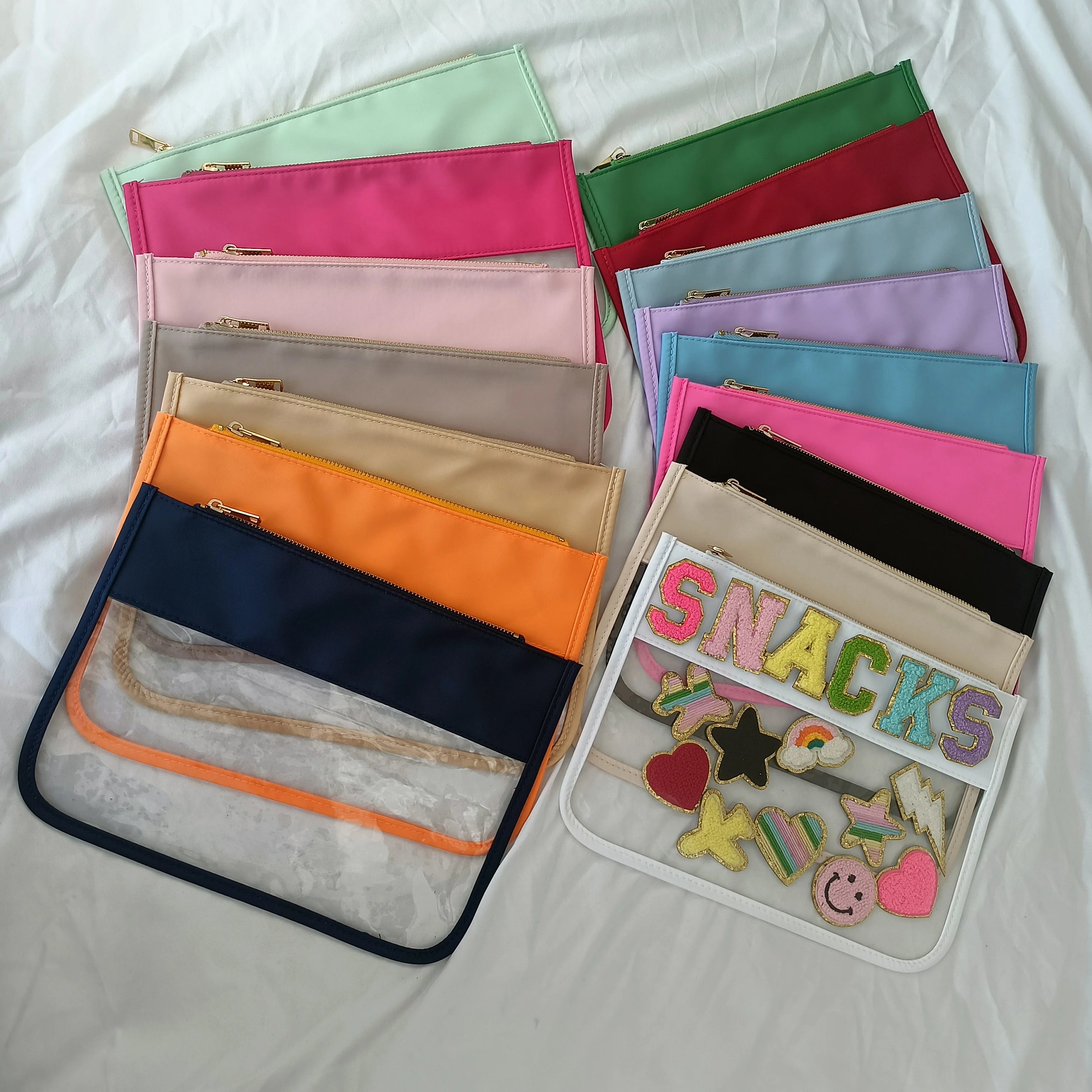 2026 Wholesale PVC Transparent Material Makeup Bag Cosmetic Fashion Style Clear Flat Pouch  Clear Makeup Pouch
