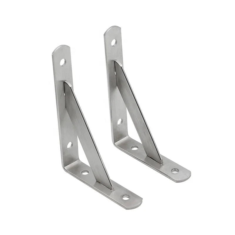 Wholesale Metal Shelf Support Brackets L Type Stainless Steel Angle Shelves Bracket Wall Mount Floating Folding Braces