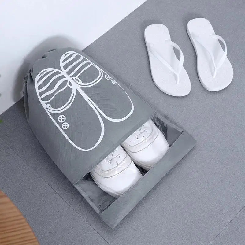 Transparent Nylon Drawstring Shoe Bag Travel Shoe Bags for Men & Women