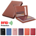 RFID Blocking PU Leather Vintage Passport Holder Travel Wallet Organizer Business Cards Card Slots for Men Women Multi Color