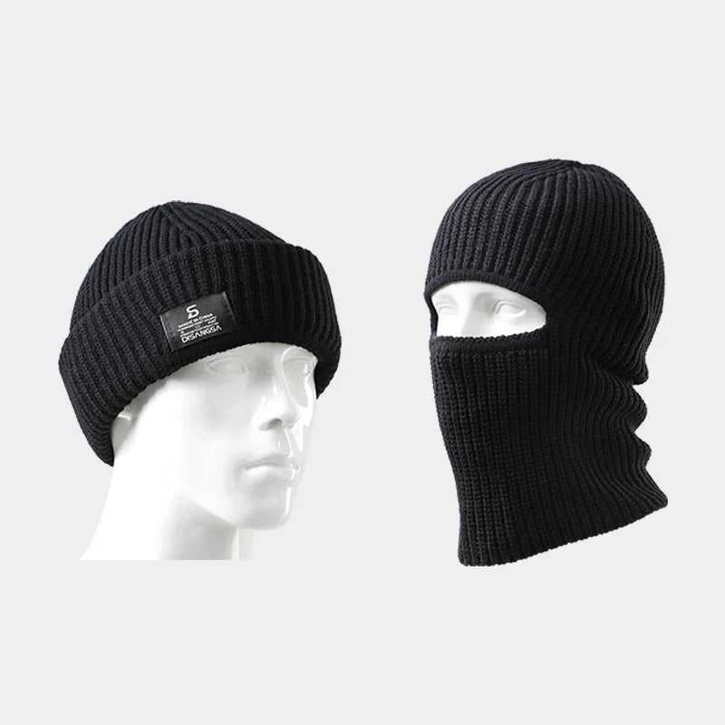 Custom Adult Windproof Hat Outdoor Cycling Riding Winter Warm Men Knitted Beanie Caps