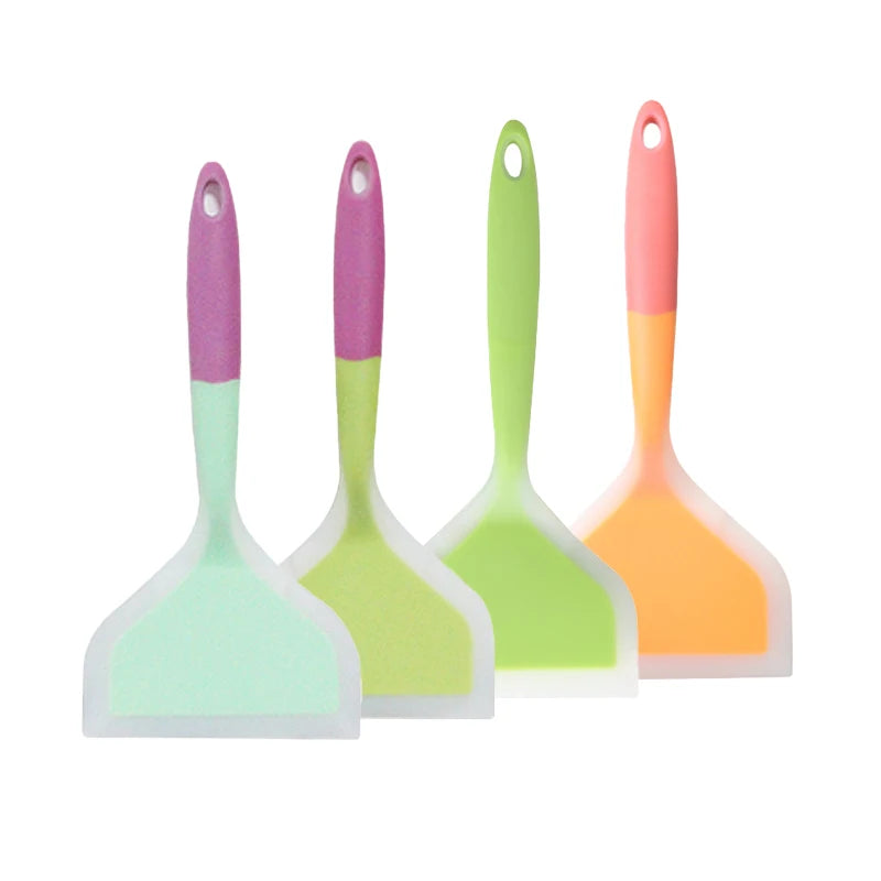 High Temperature Resistant Tamagoyaki Silicone Spatula Dedicated Spatula Flat Bottom Spatula for Frying Pans