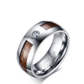 Wholesale Rings Anniversary Waterproof Gift Zircon Charm Silver Brown Tungsten Steel Finger Rings for Men