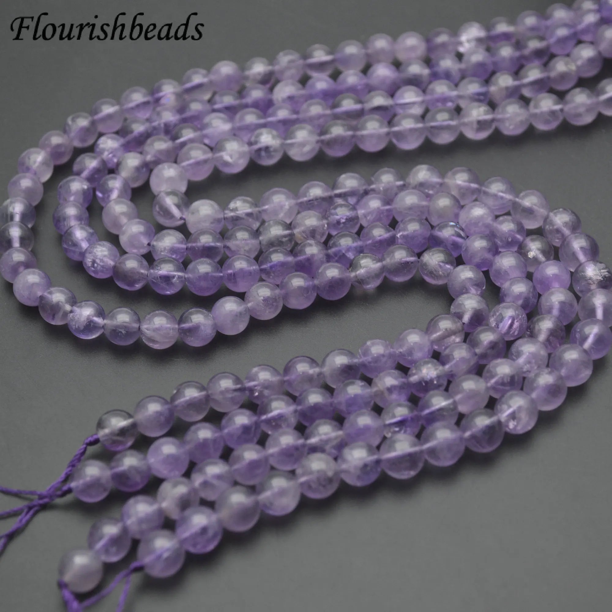 8mm Natural Amethyst Purple Color Trendy Fashion Round Shape for Necklace Bracelet Jewelry Making Wholesale