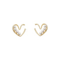 AA00414 Fashion Heart Shaped Earring Stud Imitation Pearl for Women Party Gifts Jewelry Accessories