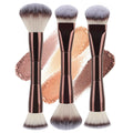 Double Head Foundation Make-up Nose Shadow Brush Contouring Blending Dual Ended Makeup Brush Aluminum Double Ended Makeup Brush