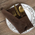 Choco-Brown Linen Cutlery Holder Eco Friendly Tableware Pouch Natural Retro Table Decor