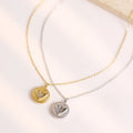 Fashion Design Zircon Pendant Neck Chain Stainless Steel Gold Plated Heart Shaped Necklace Waterproof Exquisite Women Jewelry