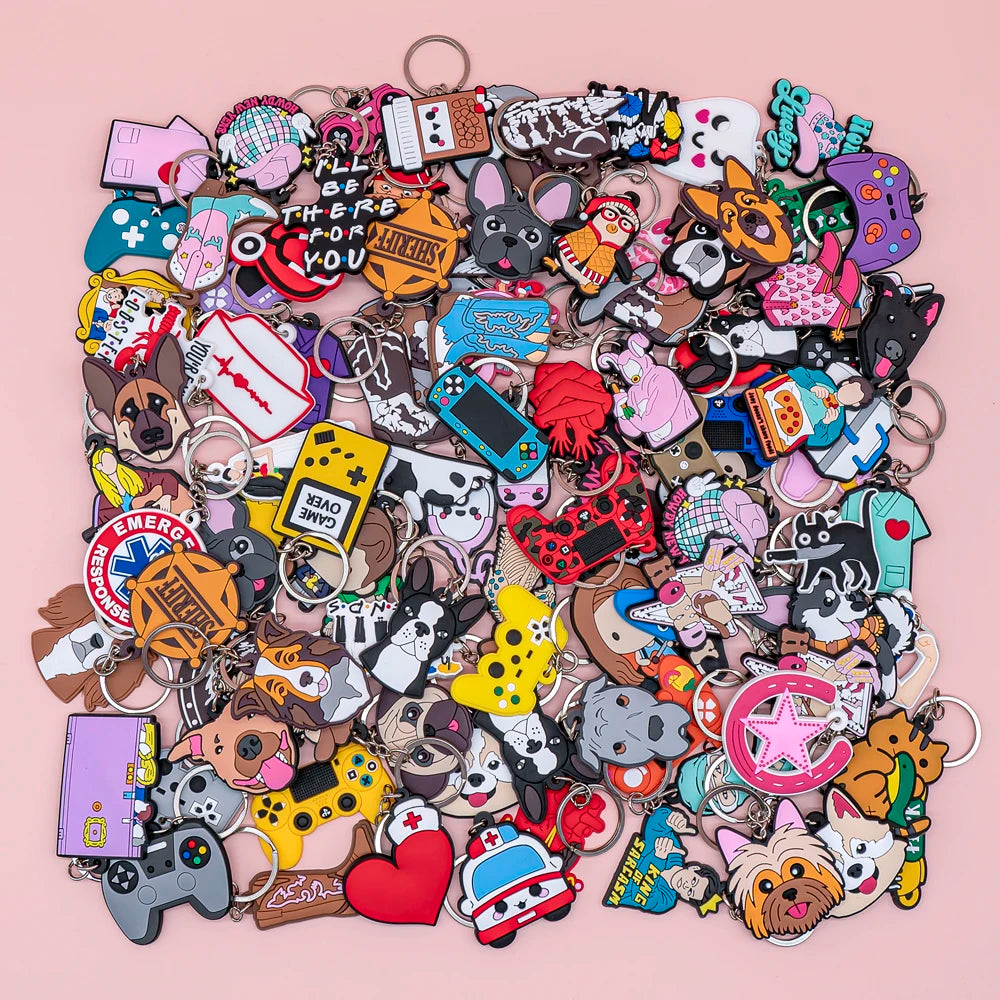 Personalized Pink Keychain Soft PVC Cute Fashion Pendant Stylish Keyring for Ladies Keychain Accessories and Daily Carry