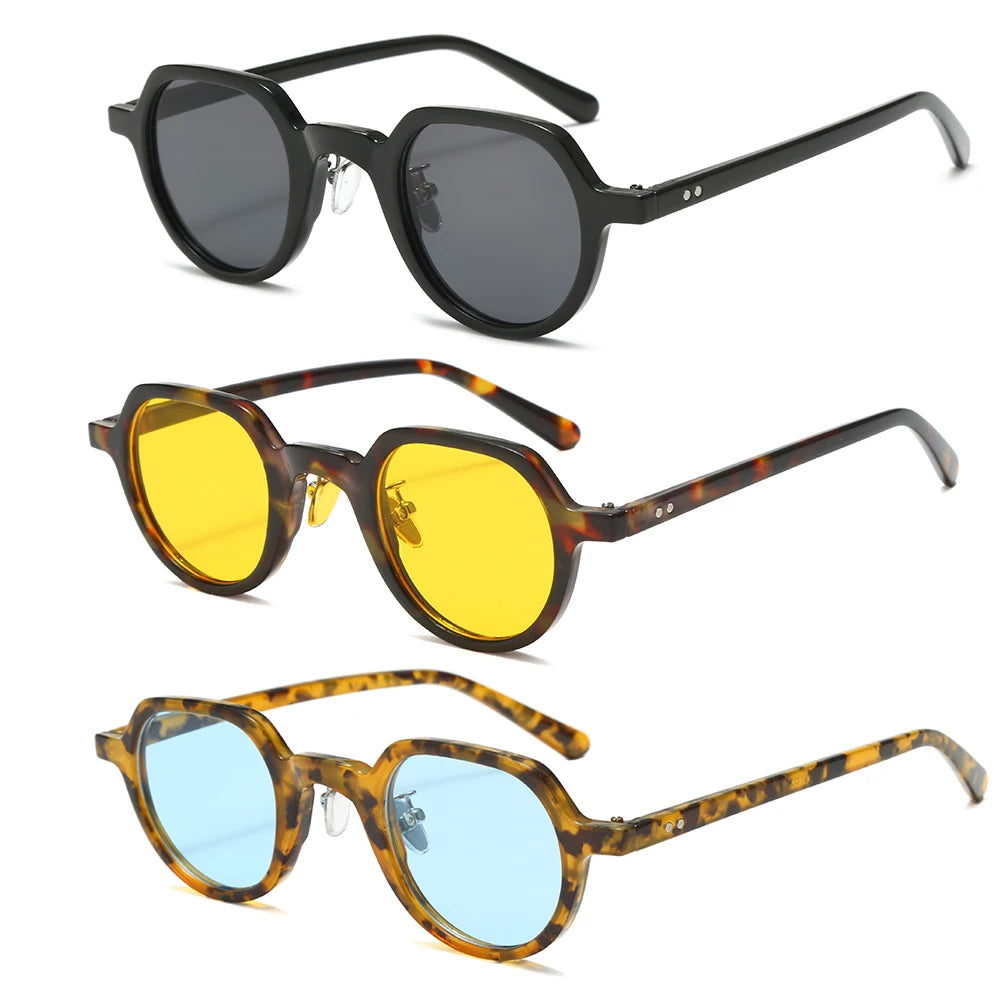 Wholesale Vintage Retro UV400 Sunglasses Customized Classic round Frame Shades for Women Unisex Black PC Material MegaBDM