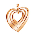 Stainless Steel Hollowed 3 Hearts Pendant and Charm for Fashionable Necklaces