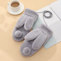 Wholesale Cute Rabbit Ears Thicken Thermal Gloves Winter Furry Faux Fur Mittens for Women