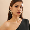 High-end Fashion Jewelry Exaggerated Large Moon Stud Earrings for Women Trendy Ladies Big Statement Gold Earring Accessories