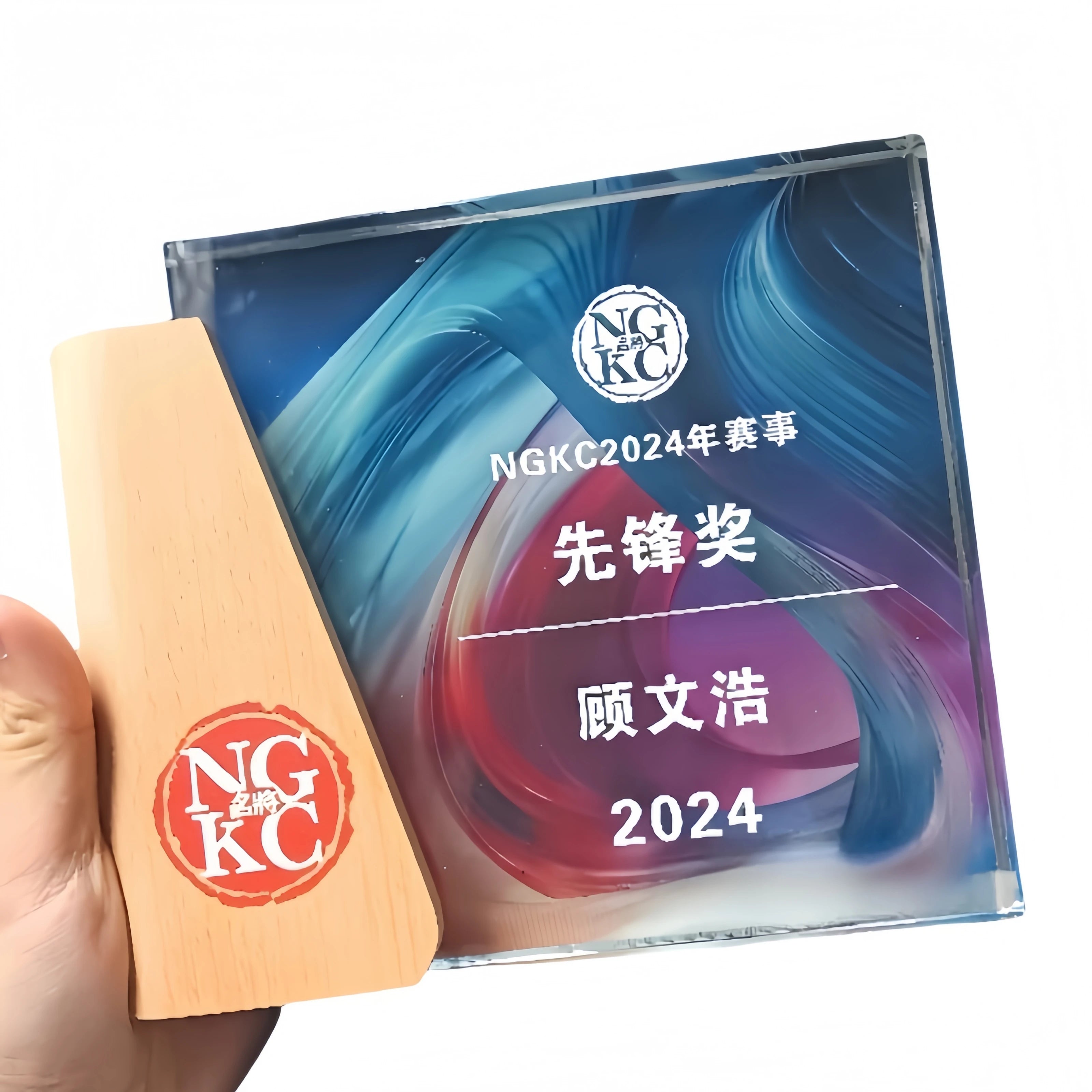 Custom-Made Solid Wood and Crystal Trophies High-End Customization for Annual Conference Awards Ceremony Commemorative Honors