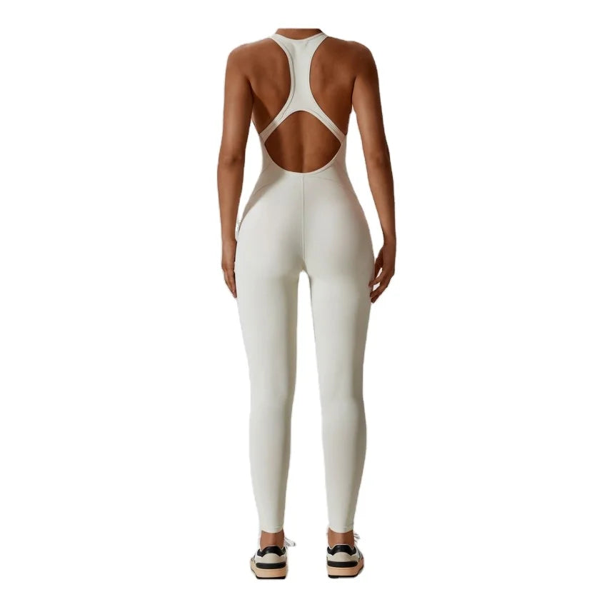 One Piece Sportswear Bodysuit  Women Fitness Sports Jumpsuit Seamless Gym Plus Size  Ribbed Gym Training Dance Wear