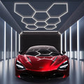 High Lumen 8 Grid 6500K Honeycomb Lamp Barbershop Led Lights Hexagon Lights Ceiling for Garage Car Wash Shop Work Lights
