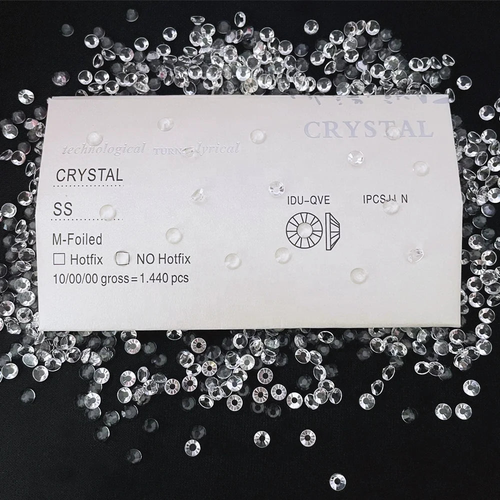 Yantuo Non-Hot Fix Crystal Rhinestones Nail Flatback Stone SS3-SS50 Flat Back Glass for Nail Art Shoes Bags Garments Phone Cases