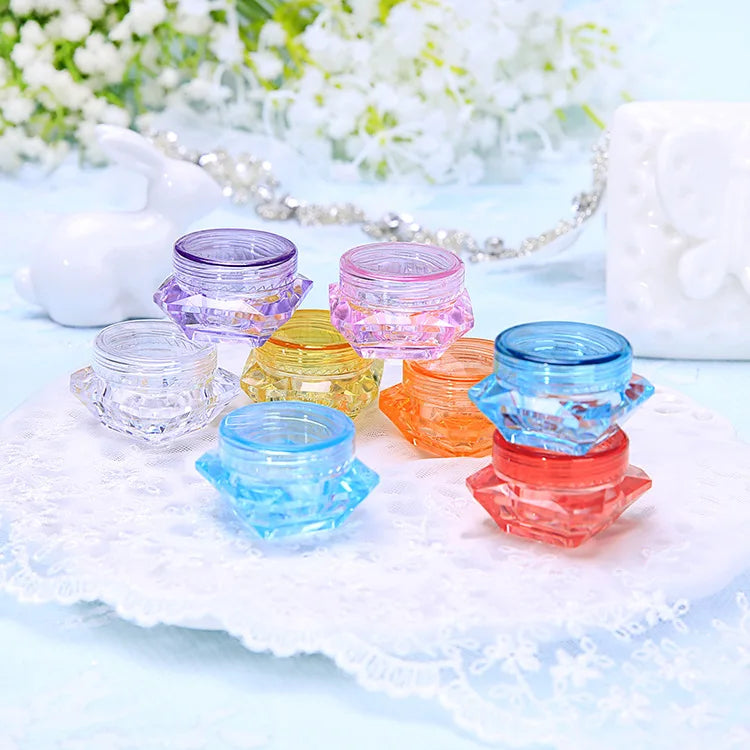 Colorful Mini Empty Cosmetic Jars 3g/5g Clear/Yellow/Pink/Green/Blue/Purple/Red/Orange Plastic Pump Spray Lid Eye Cream