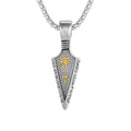 Vintage Personalized Man Jewelry Horus Eye Anka Spearhead Pendant Necklace Silver Necklace for Man
