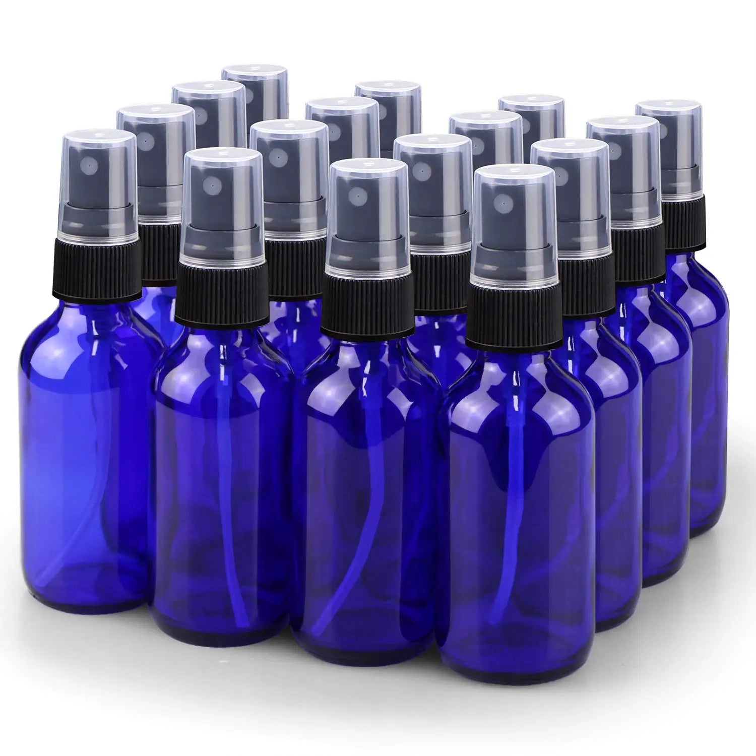 Factory Direct Supply 2OZ Amber Glass Small Empty Spray Bottles Reusable Fine Mist Sprayer for Essential Oils Packaging