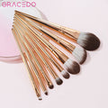 GRACEDO 8PCS Gold Color Corn Silk Synthetic Fiber Face Custom Logo Private Label Professional Luxury High Quality Makeup Brush