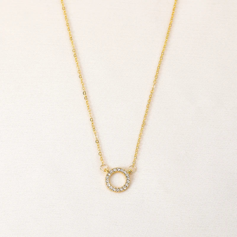 HOVANCI Simple Women Necklace with Small Ring Elegant Durable Choker Necklace Wholesale Crystal Necklace