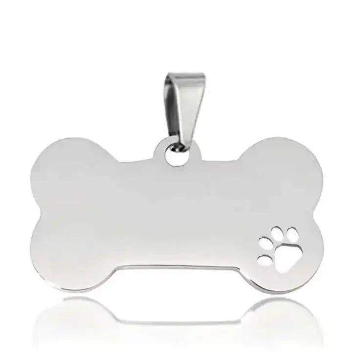 Custom Engraved Mirror Anti-lost Collar Nameplate Accessory Name Plate Bone Personalized Stainless Steel