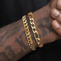 Stainless Steel Bracelets for Men Gold Curb Cuban Link Figaro Rope Chain Waterproof Sturdy Herringbone Paperclip Chain Bracelet