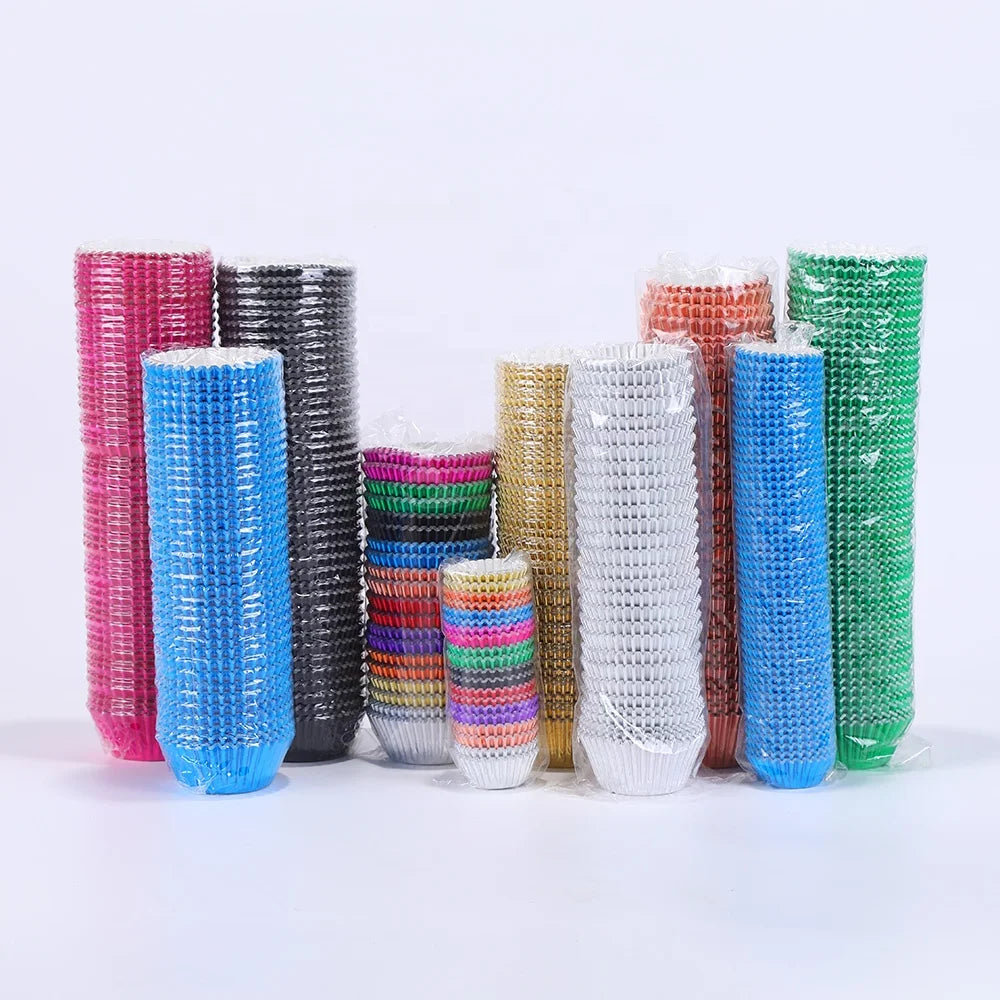 Customize Eco-Friendly Paper Aluminium Foil Baking Mold Muffin Cups with Custom Color & Logo 60gsm Custom Packing Cake Tools