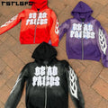 Design Hoodies Manufacturers Vintage Sweatshirt Distressed Sun Faded Men Embroidery Patch Zip up Acid Wash Men's Applique Hoodie