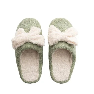 Fashion Cute Winter EVA Sole Colorful Bowknot Indoor Slippers for Women