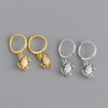 Personality 925 Sterling Silver 18k Gold Plated Crab Hoop Earrings