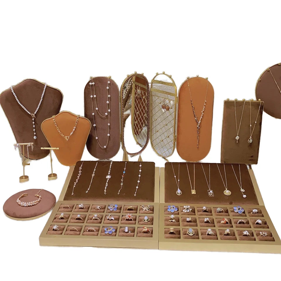 Display the New Color Set Necklace Bracelet Earrings Brooch Jewelry Display Shelf Fashion Personality Wholesale