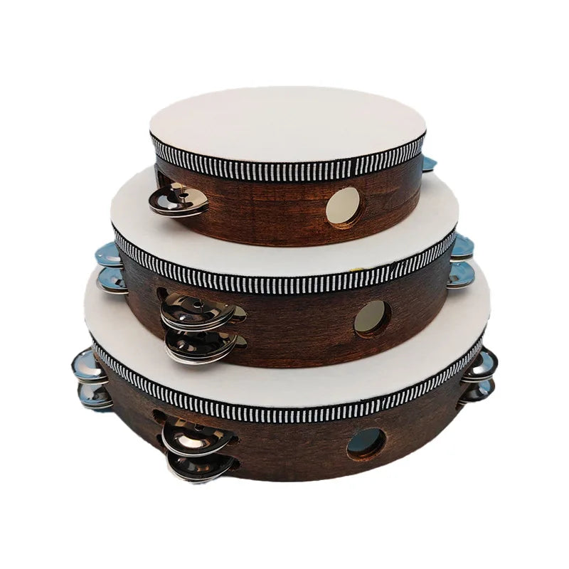 Wholesale Wedding Hand Percussion Handmade Wooden Tambourine  Walnut Orff Instruments