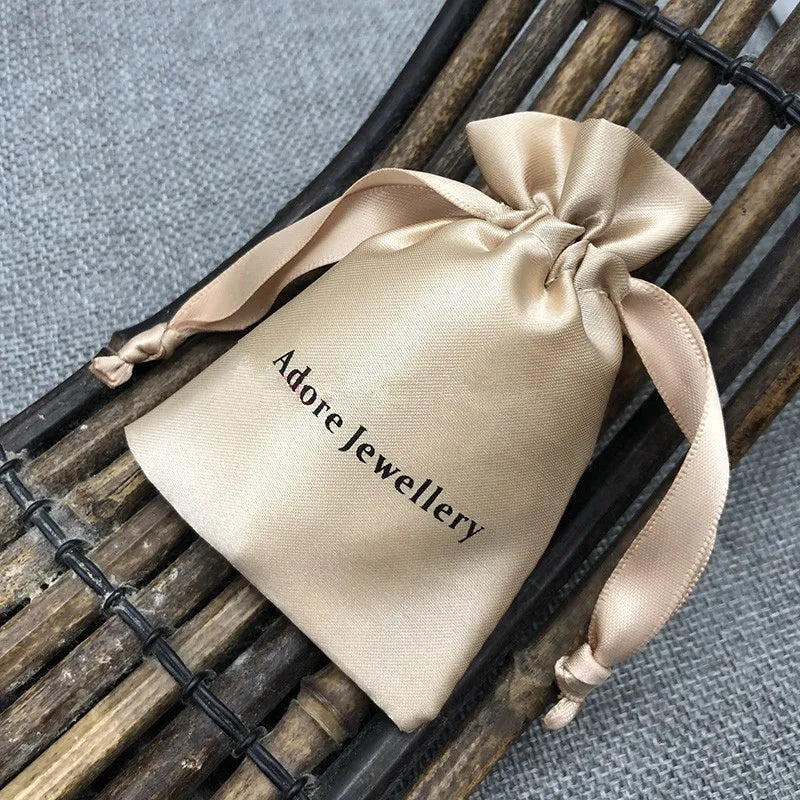 Wholesale Custom Recyclable Satin Drawstring Dust Bags for Candle Wig Photo Frame with Logo Printed Jewelry Packaging