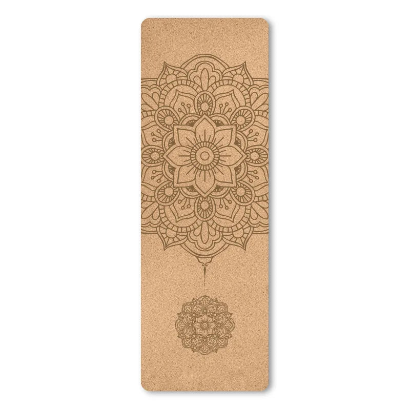 Premium Cork Yoga Mat | Durable Sweat Proof Eco-Friendly Exercise Mat With Carrying Strap | 5mm Thick