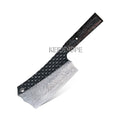 KEENHOPE Handcraft 89-Layers Damascus Steel VG10 Blade 6Inch Cleaver Knife Black SS 316 Bolster Ebony Wood Handle Hand Engraved